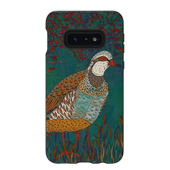 Galaxy S10e StrongFit Partridge by Lotti Brown