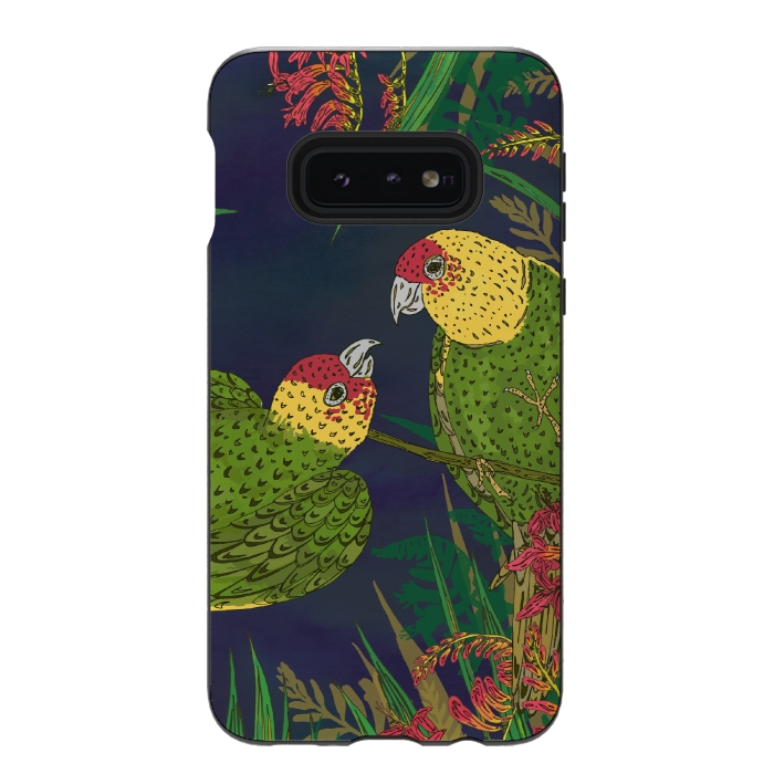 Galaxy S10e StrongFit Parakeets in Paradise by Lotti Brown