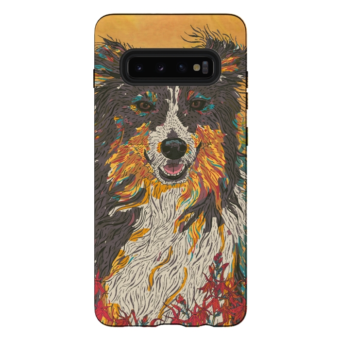 Galaxy S10 plus StrongFit Border Collie by Lotti Brown