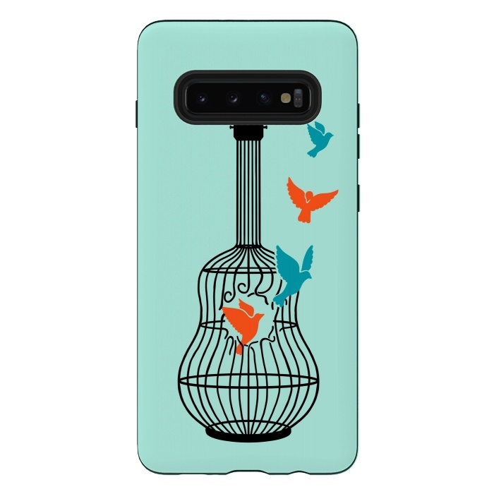 Galaxy S10 plus StrongFit freedom music green by Coffee Man