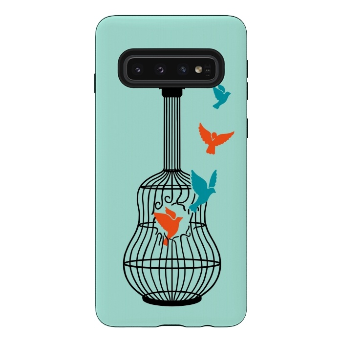 Galaxy S10 StrongFit freedom music green by Coffee Man