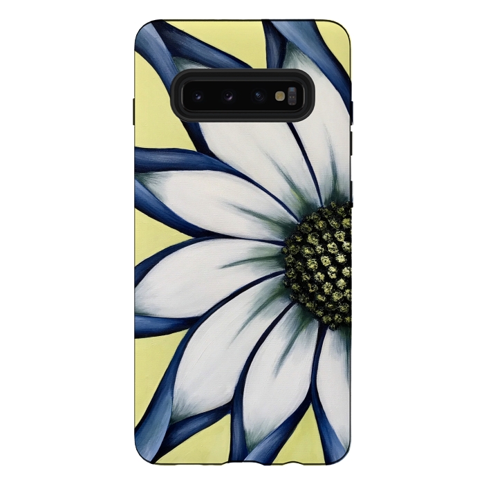 Galaxy S10 plus StrongFit White African Daisy by Denise Cassidy Wood