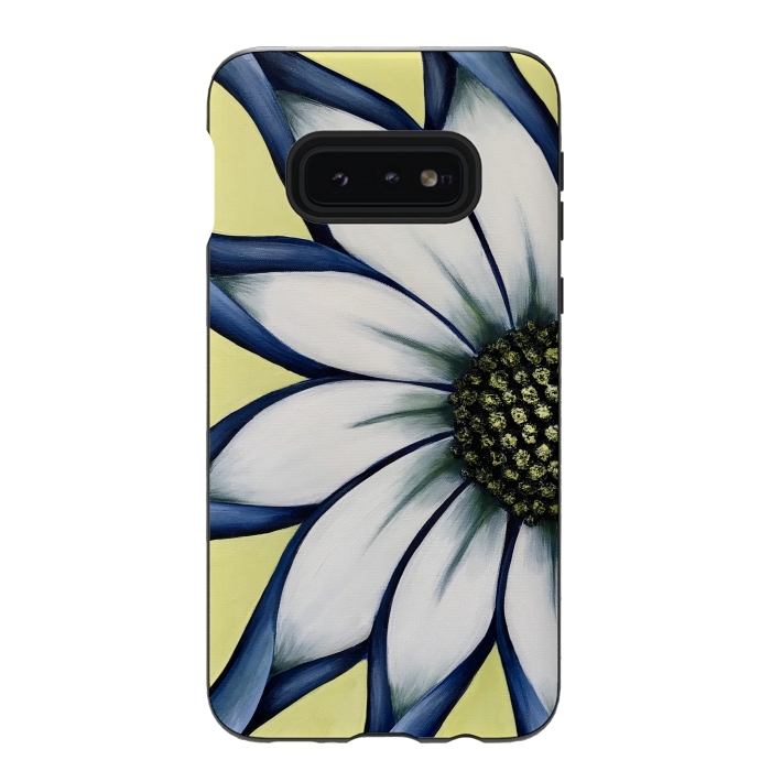Galaxy S10e StrongFit White African Daisy by Denise Cassidy Wood