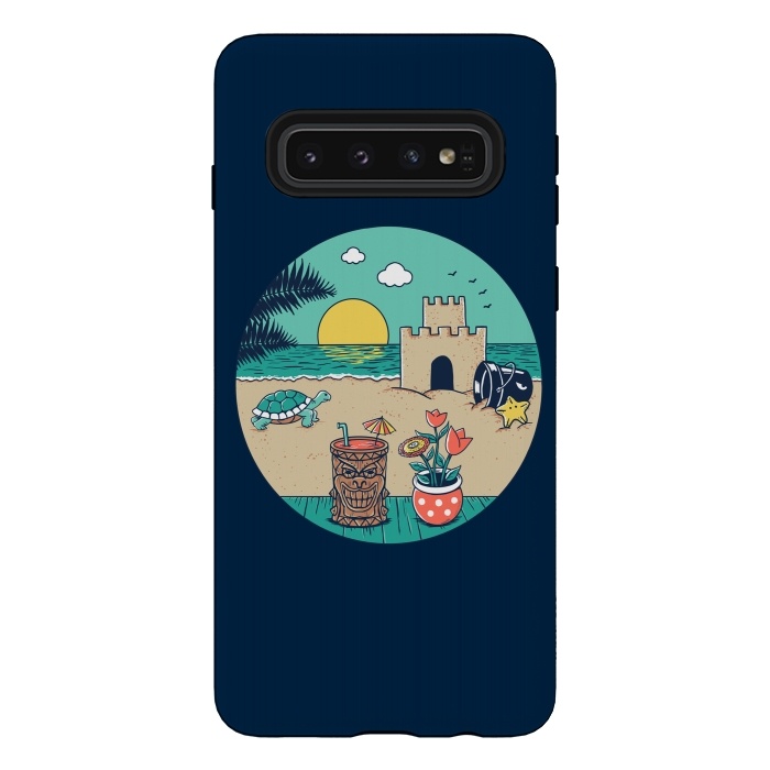Galaxy S10 StrongFit Video game beach by Coffee Man