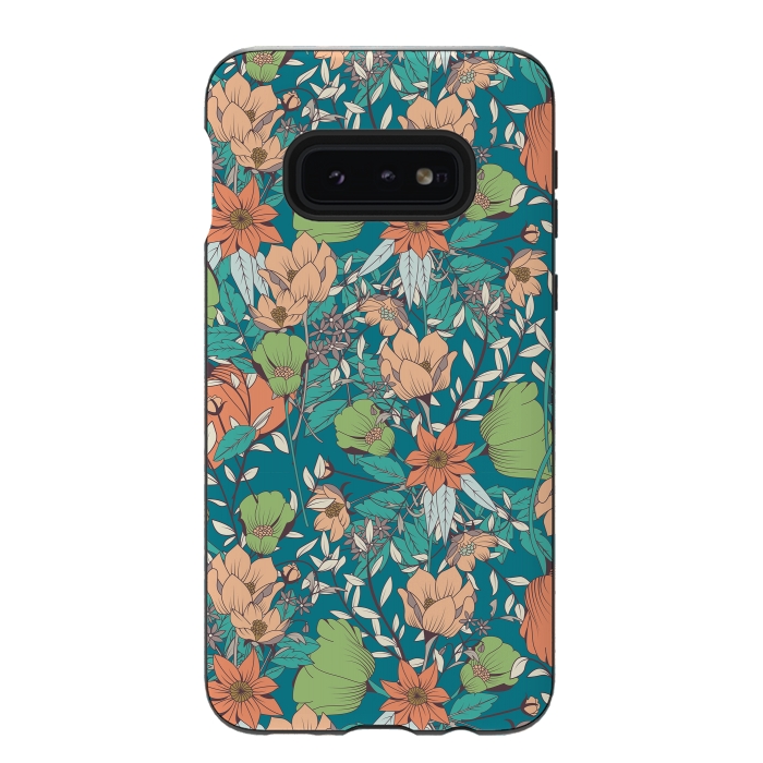 Galaxy S10e StrongFit Botanical Pattern 012 by Jelena Obradovic