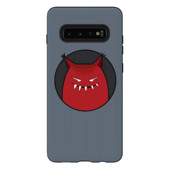 Galaxy S10 plus StrongFit Red Evil Monster With Pointy Ears by Boriana Giormova