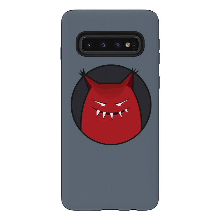 Galaxy S10 StrongFit Red Evil Monster With Pointy Ears by Boriana Giormova