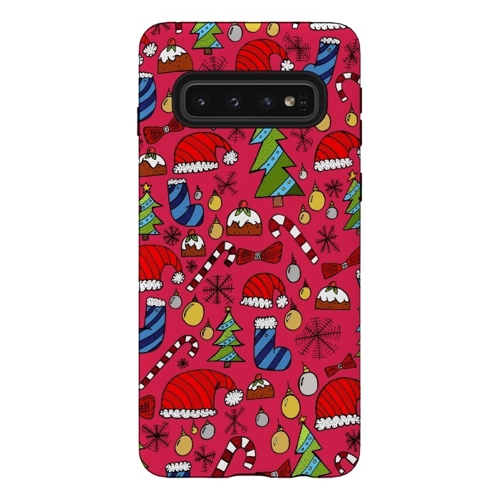 Galaxy S10 StrongFit The Christmas Pattern by Steve Wade (Swade)