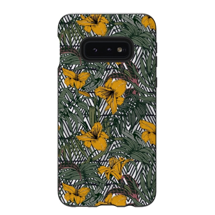 Galaxy S10e StrongFit Tribal tropical bloom by Mmartabc