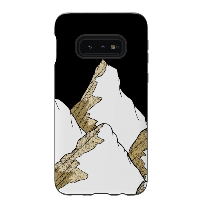 Galaxy S10e StrongFit Gold Tone Mountains by Steve Wade (Swade)