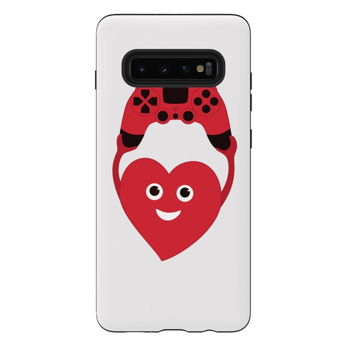 Galaxy S10 plus StrongFit Cute Geek Gamer Heart by Boriana Giormova