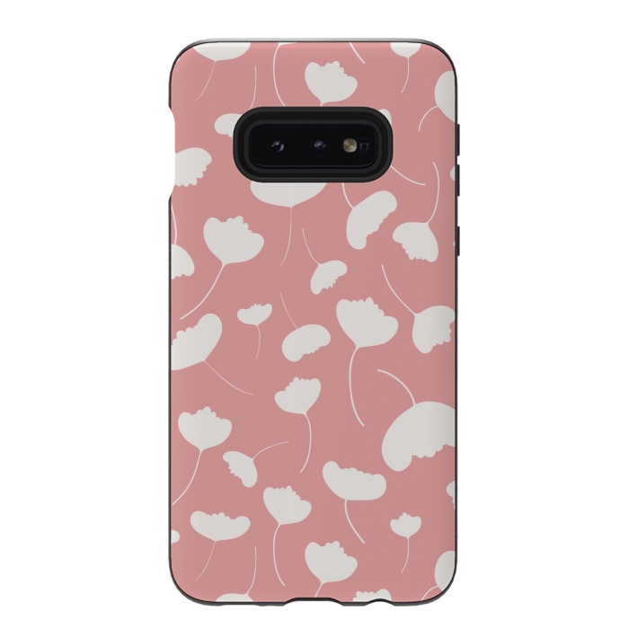 Galaxy S10e StrongFit Fan Flowers on Pink by Paula Ohreen