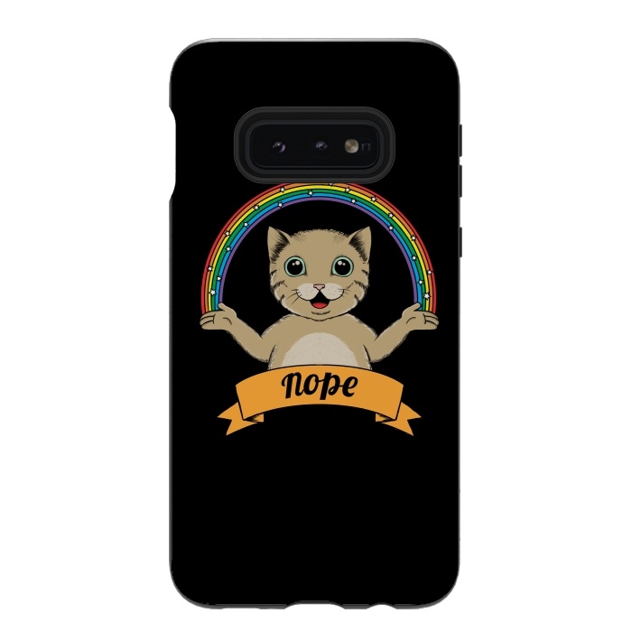 Galaxy S10e StrongFit Cat nope Black by Coffee Man