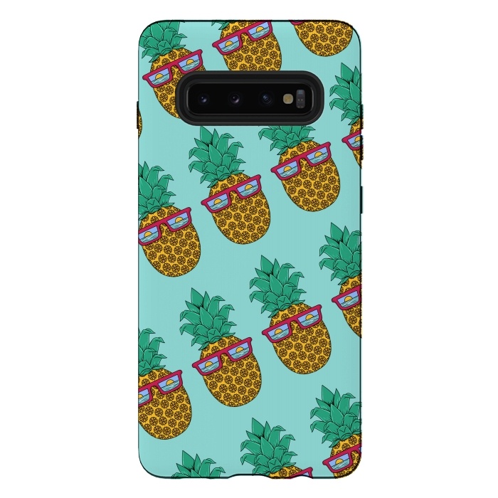 Galaxy S10 plus StrongFit Floral Pineapple pattern by Coffee Man