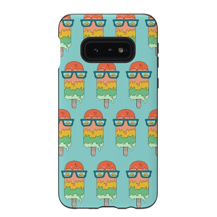 Galaxy S10e StrongFit Hot Ice Cream pattern green by Coffee Man