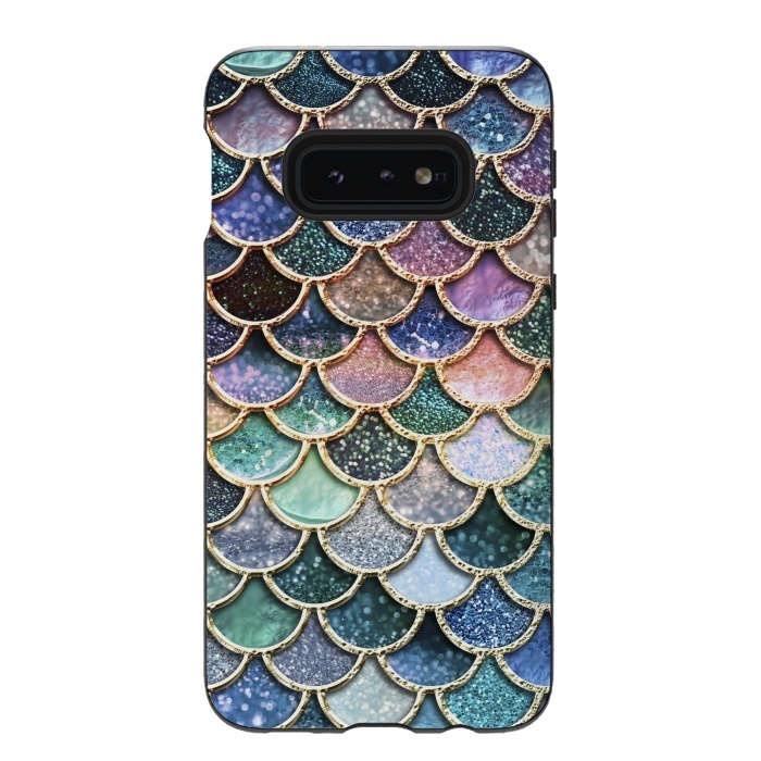 Galaxy S10e StrongFit Multicolor Metal Mermaid Scales by  Utart