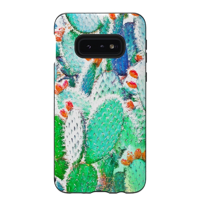 Galaxy S10e StrongFit Painted Cactus by Uma Prabhakar Gokhale