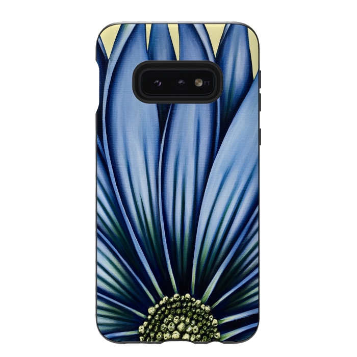 Galaxy S10e StrongFit Blue Daisy by Denise Cassidy Wood