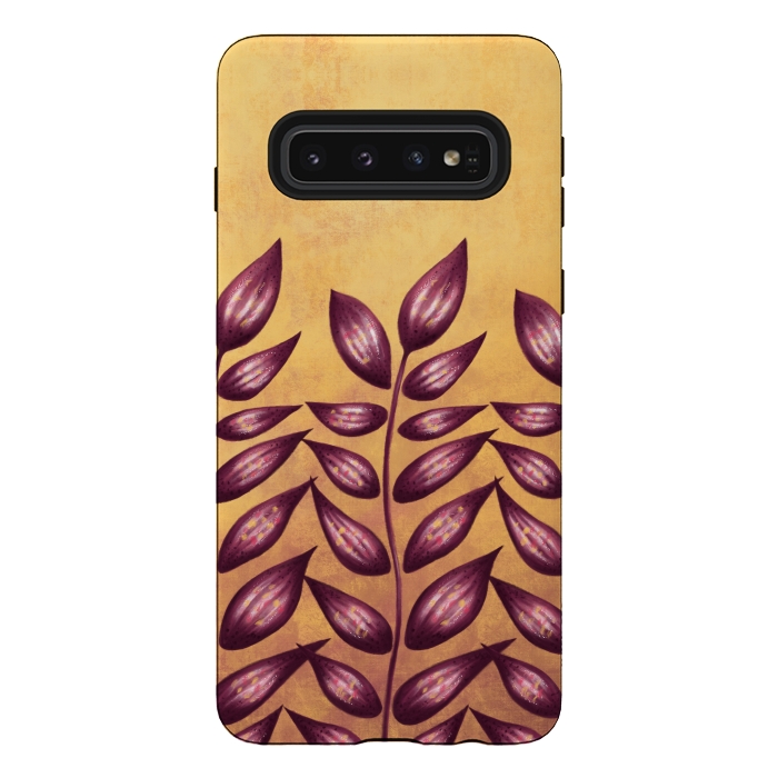 Galaxy S10 StrongFit Abstract Plant With Purple Leaves by Boriana Giormova