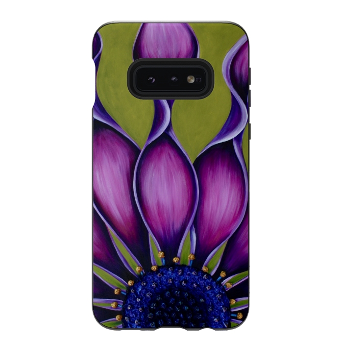 Galaxy S10e StrongFit Purple African Daisy by Denise Cassidy Wood