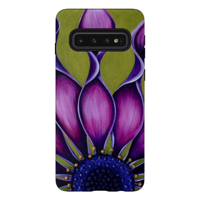 Galaxy S10 StrongFit Purple African Daisy by Denise Cassidy Wood