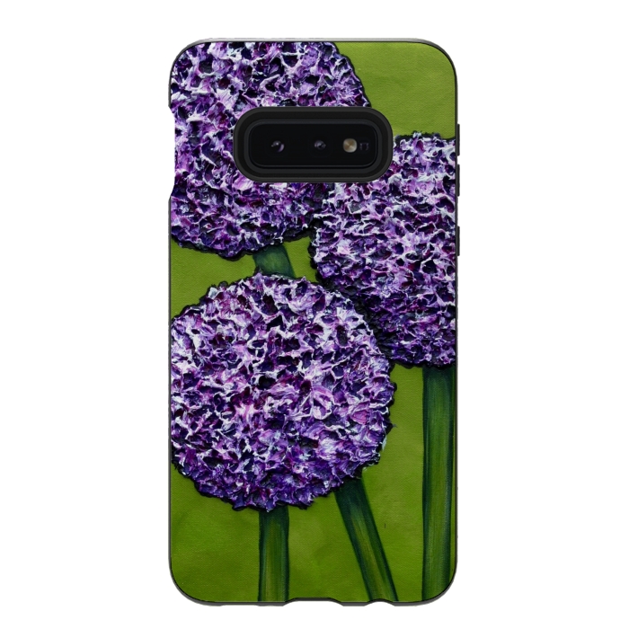 Galaxy S10e StrongFit Purple Allium by Denise Cassidy Wood
