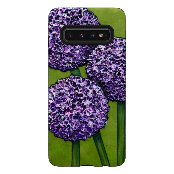 Galaxy S10 StrongFit Purple Allium by Denise Cassidy Wood