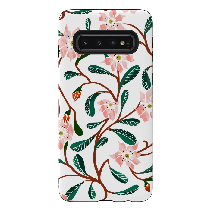 Galaxy S10 StrongFit Floral Deco by Uma Prabhakar Gokhale