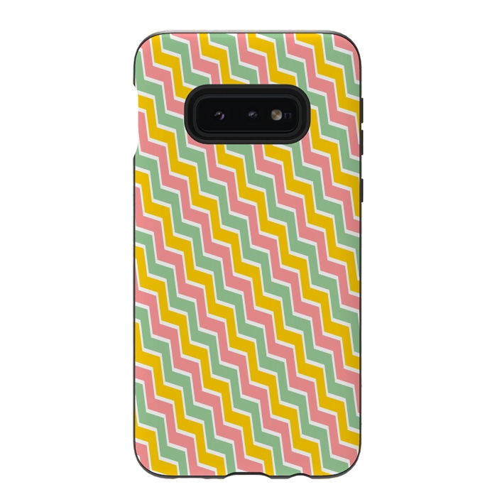 Galaxy S10e StrongFit Colorful Chavron by Dhruv Narelia