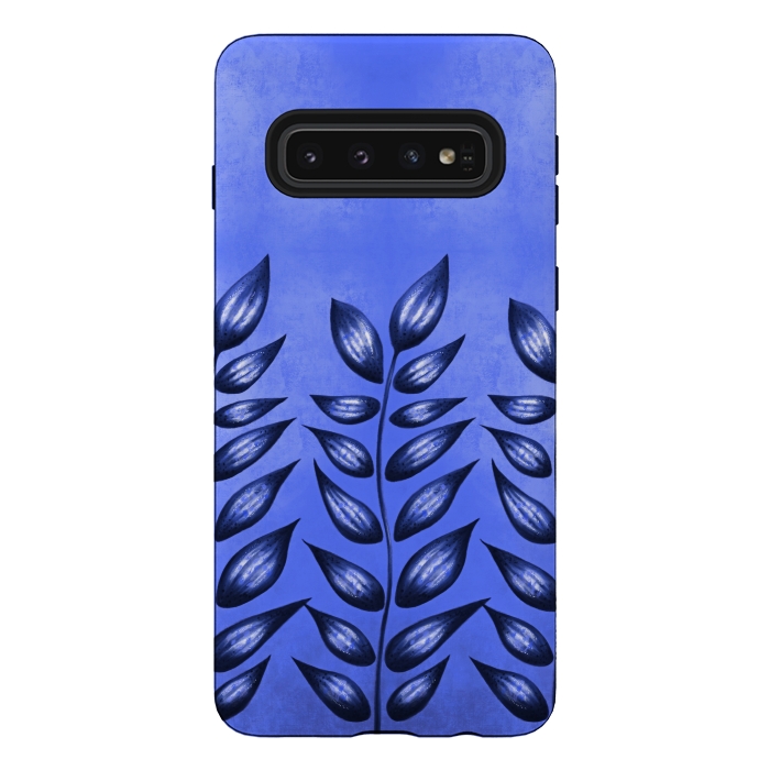 Galaxy S10 StrongFit Beautiful Decorative Blue Plant With Pointy Leaves by Boriana Giormova