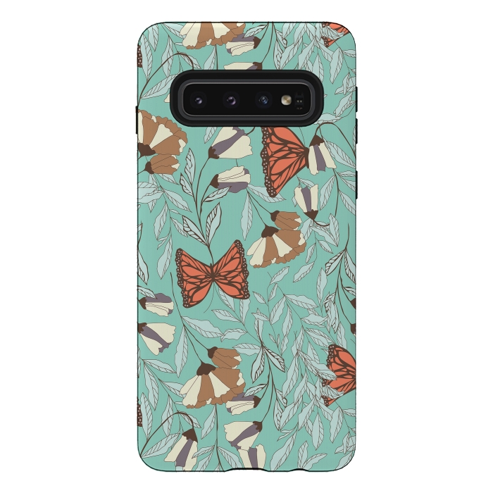 Galaxy S10 StrongFit Romantic Butterflies Blue by Jelena Obradovic