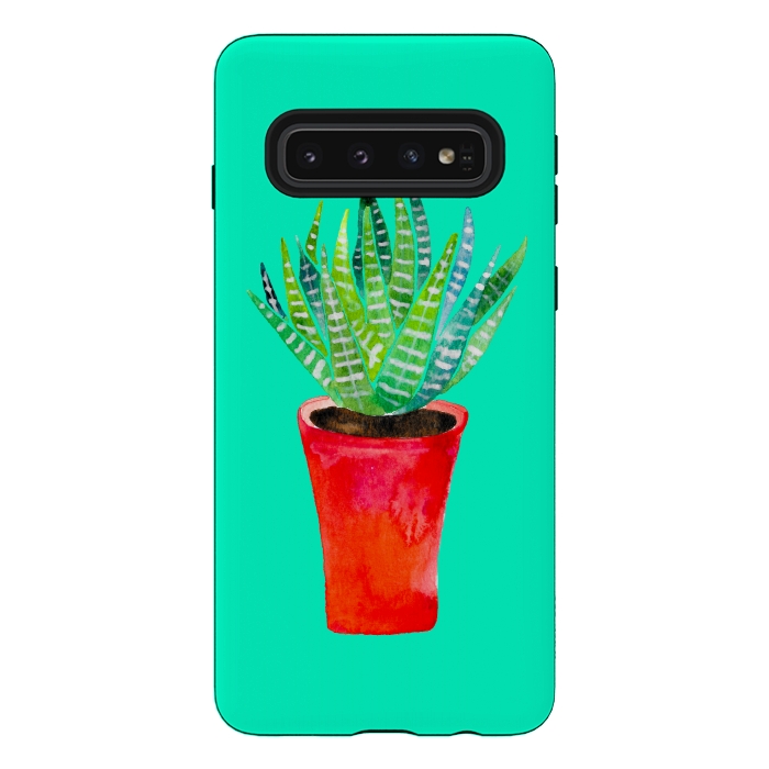 Galaxy S10 StrongFit Potted Succulent  by Amaya Brydon