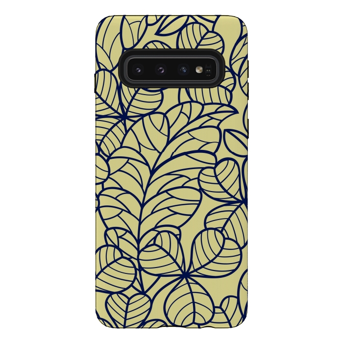 Galaxy S10 StrongFit blue white pattern by MALLIKA