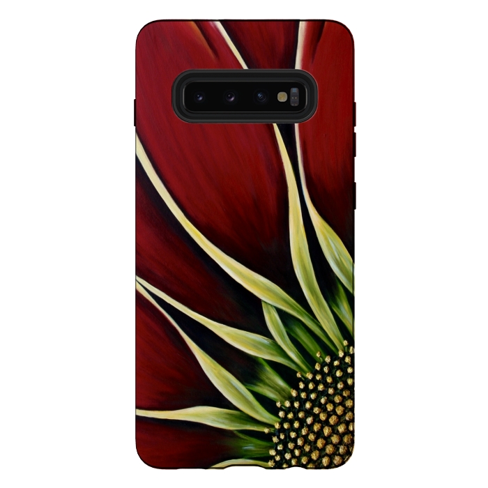 Galaxy S10 plus StrongFit Red Gazania II by Denise Cassidy Wood
