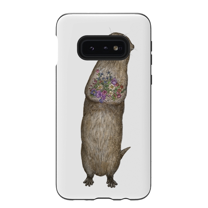 Galaxy S10e StrongFit Otter and Flowers by ECMazur 