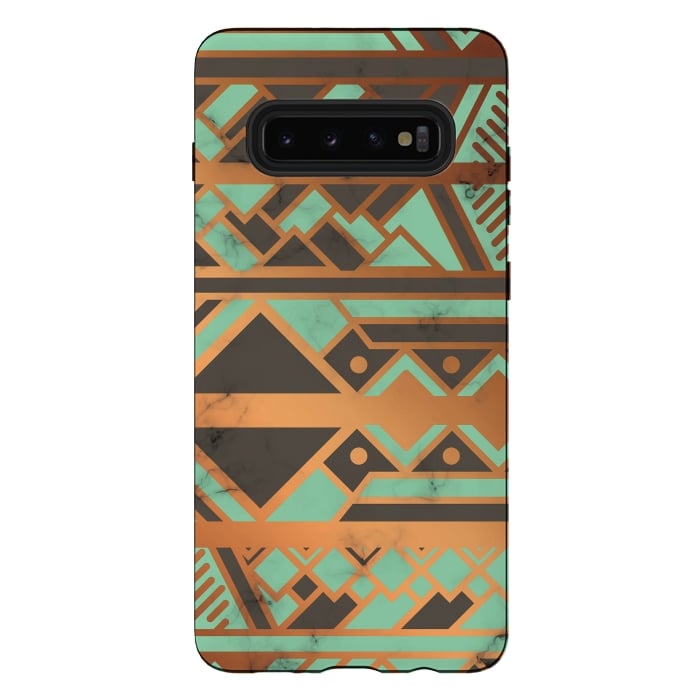 Galaxy S10 plus StrongFit Gold and Green 029 by Jelena Obradovic