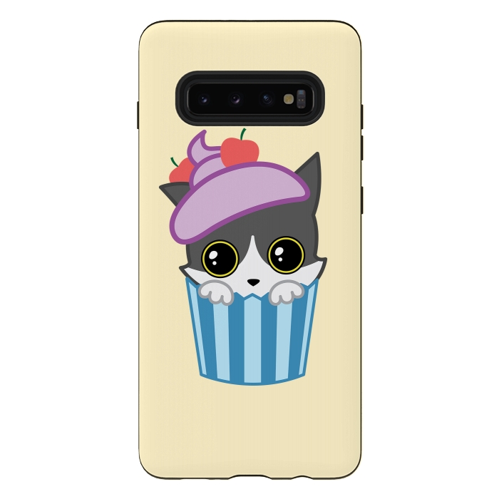 Galaxy S10 plus StrongFit Cupcake kitty by Laura Nagel