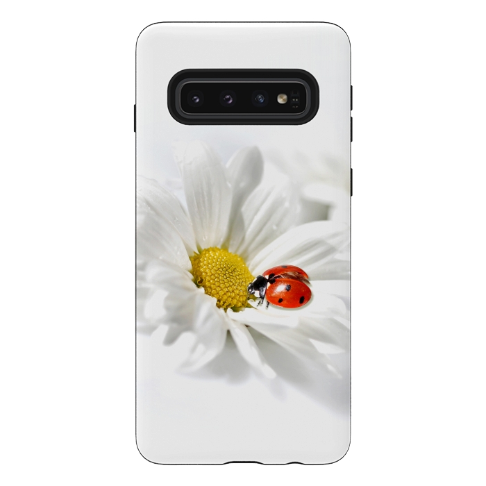 Galaxy S10 StrongFit Daisy flower & Ladybug by Bledi
