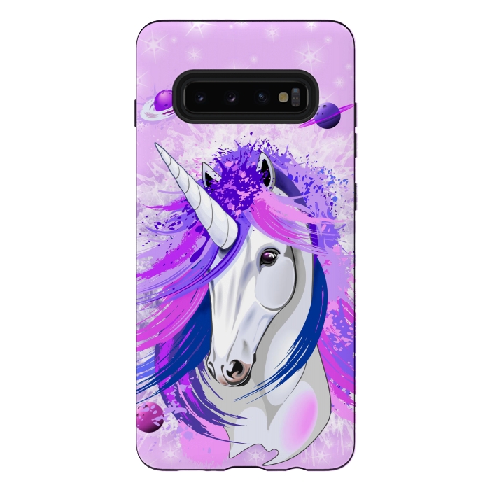 Galaxy S10 plus StrongFit Unicorn Spirit Pink and Purple Mythical Creature by BluedarkArt