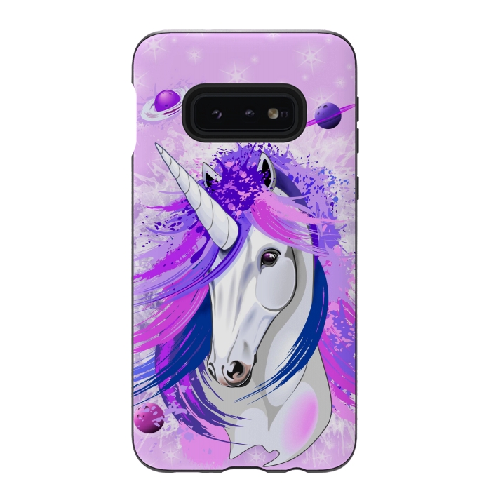 Galaxy S10e StrongFit Unicorn Spirit Pink and Purple Mythical Creature by BluedarkArt