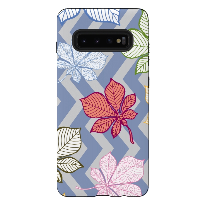 Galaxy S10 plus StrongFit Autumn Leaves Pattern IV by Bledi