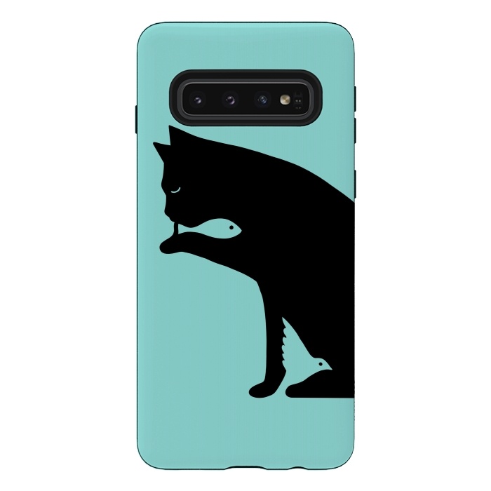 Galaxy S10 StrongFit Cat and food by Coffee Man