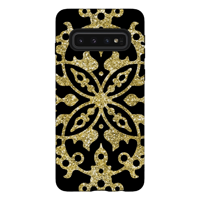 Galaxy S10 StrongFit Black and Gold Fashion Case by Alemi