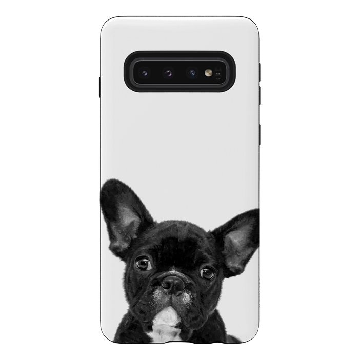 Galaxy S10 StrongFit Black and White French Bulldog by Alemi