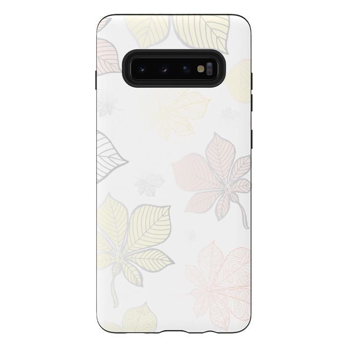 Galaxy S10 plus StrongFit Autumn Leaves Pattern XV by Bledi