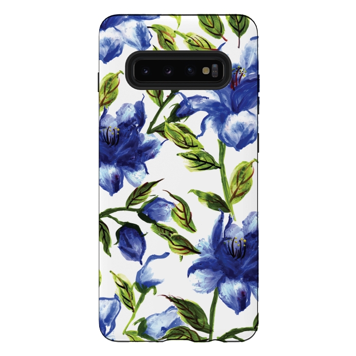 Galaxy S10 plus StrongFit Floral Print V by Bledi