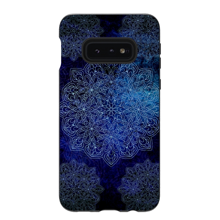 Galaxy S10e StrongFit Blue Mandala  by Rossy Villarreal