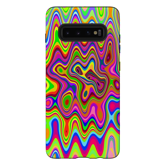 Galaxy S10 plus StrongFit Psychedelic Glowing Colors Pattern by BluedarkArt