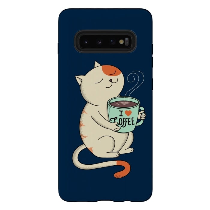 Galaxy S10 plus StrongFit Cat and Coffee 2 by Coffee Man
