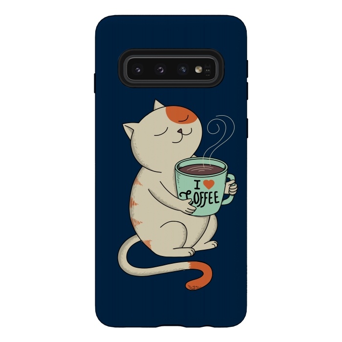 Galaxy S10 StrongFit Cat and Coffee 2 by Coffee Man